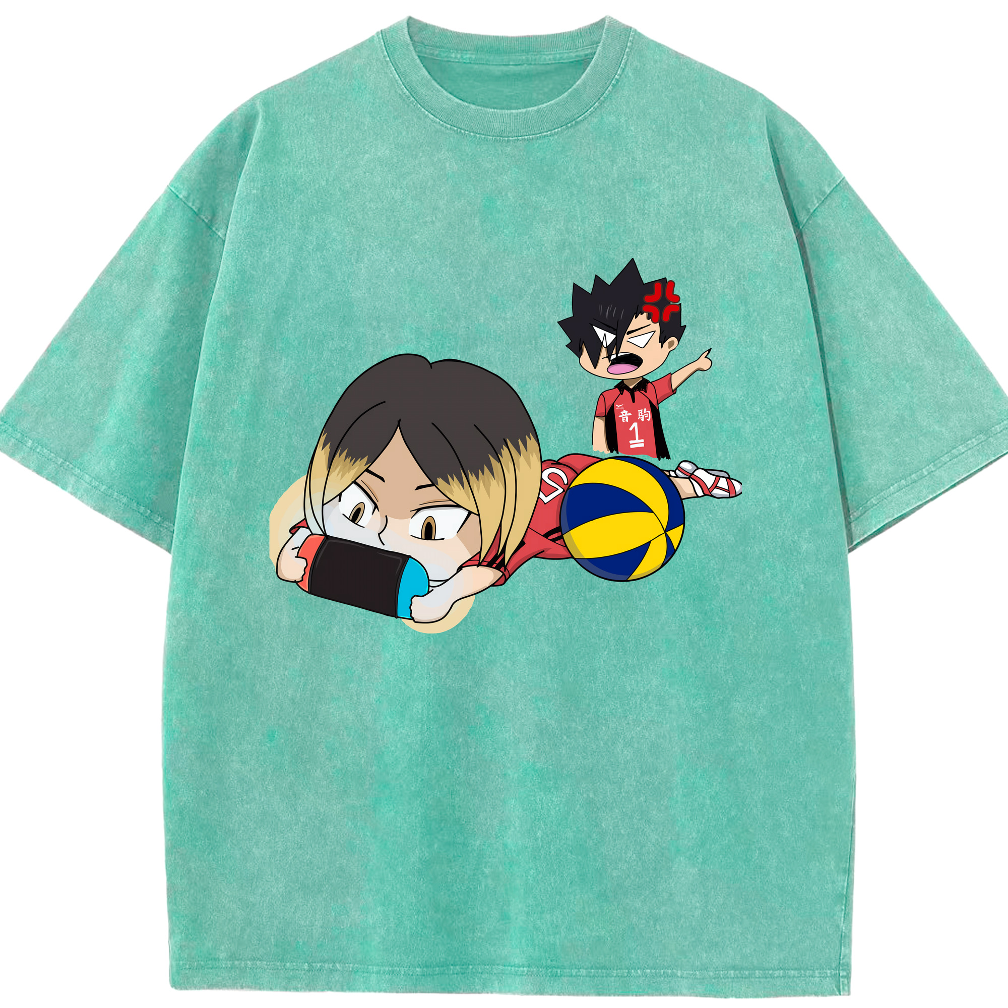 （画像用） ハイキュー!! Haikyu!! 綿100% ヴィンテージ風 半袖Tシャツ（フロントプリント）